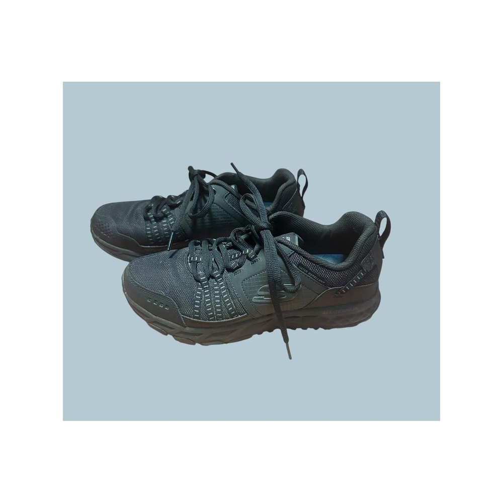 SKECHERS Trail Shoe Mens Size 7.5 Black Performance Memory Foam Gorpcore